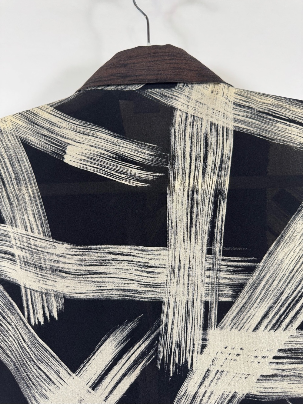 Peter Nygard 100% Silk Button Down Blouse VTG Abstract Artsy Modern Minimalist - Picture 8 of 13